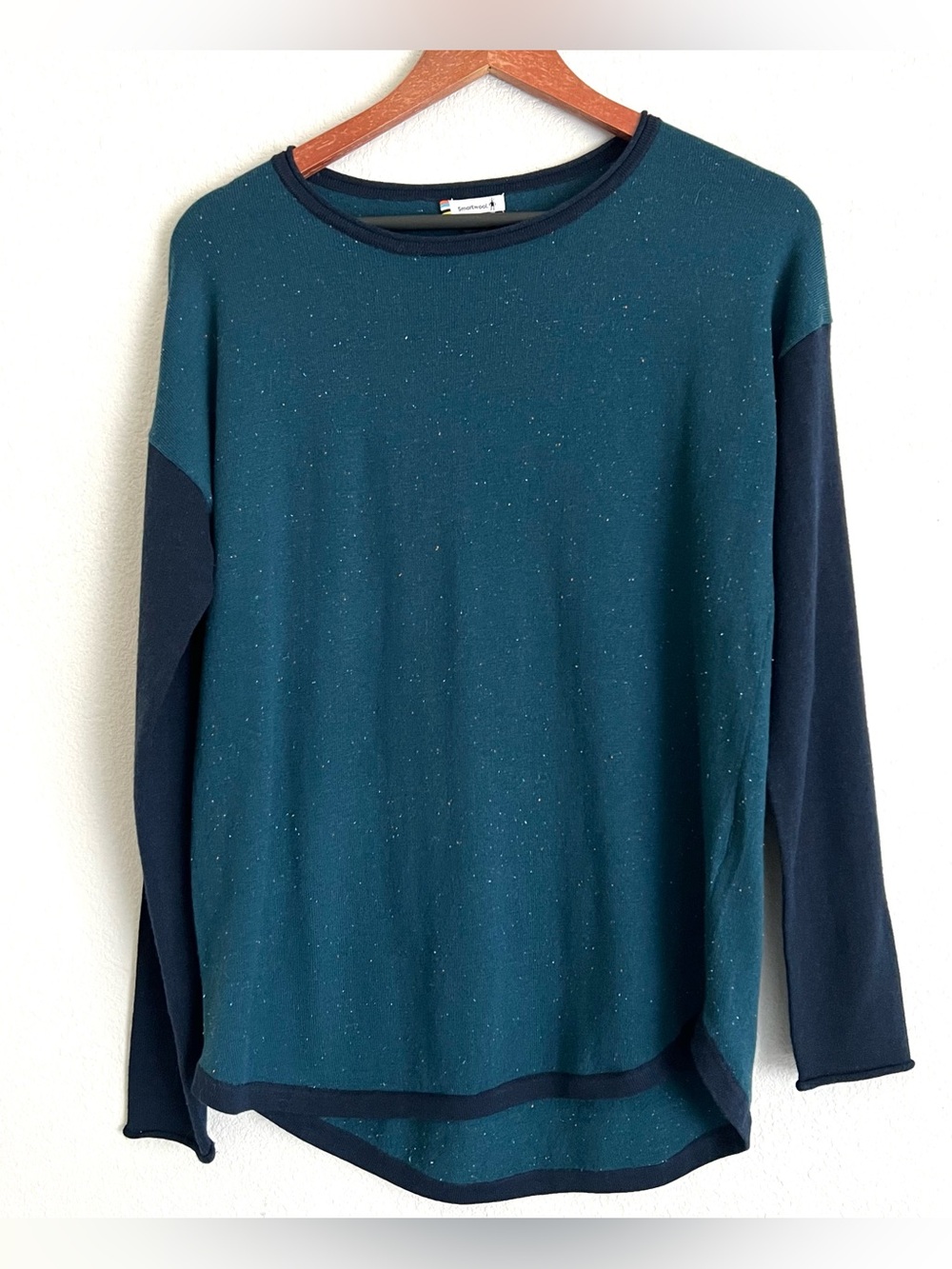 SmartWool Women’s Shadow Pine Colorblock Crew Sweater Merino Wool Size M